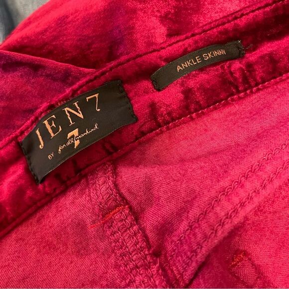 JEN7 by 7 For All Mankind Crushed Velvet Ankle Skinny Jeans Pants Size 4 - Picture 7 of 8